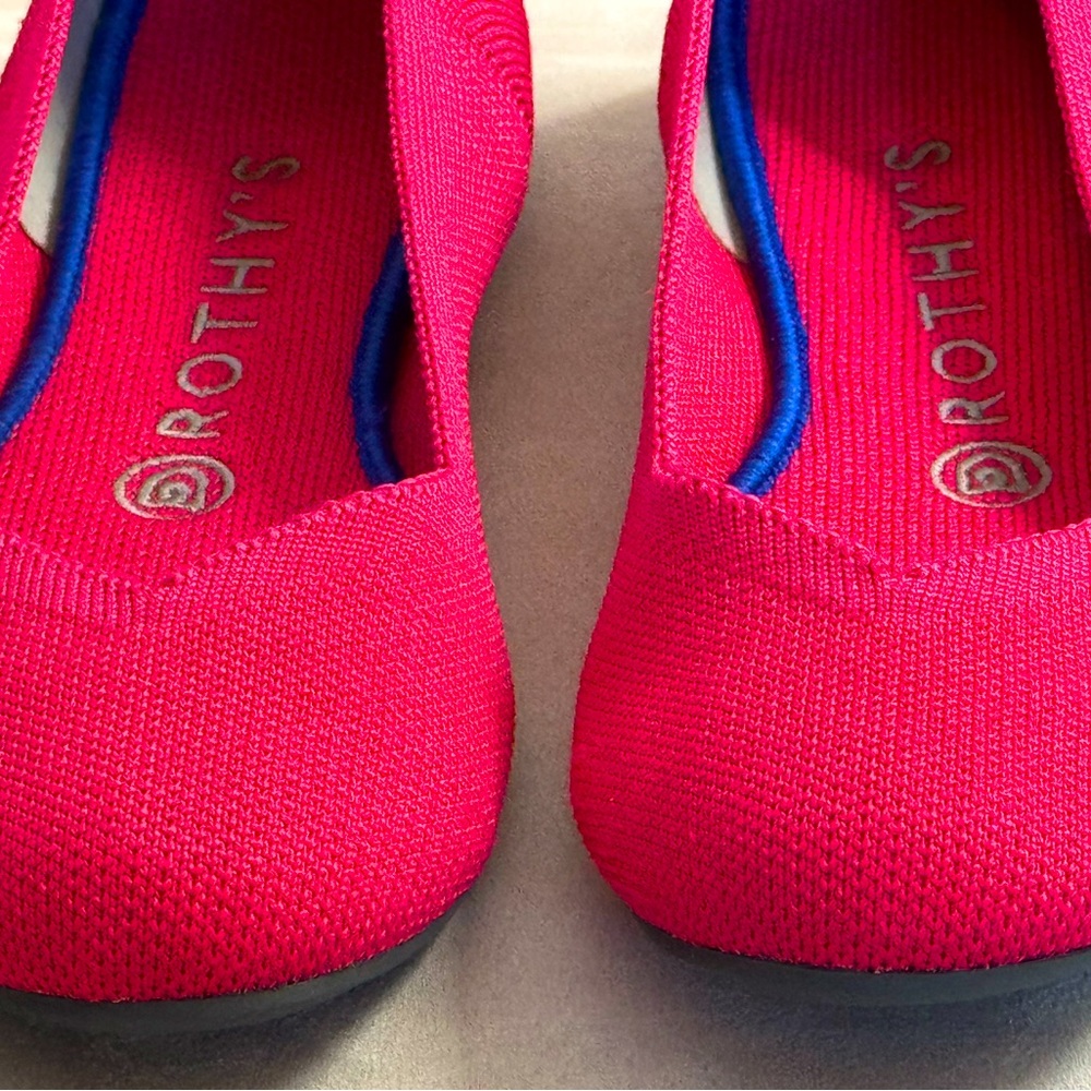 ROTHYS rounded toe, hot pink, size 7, flat in GREAT condition!